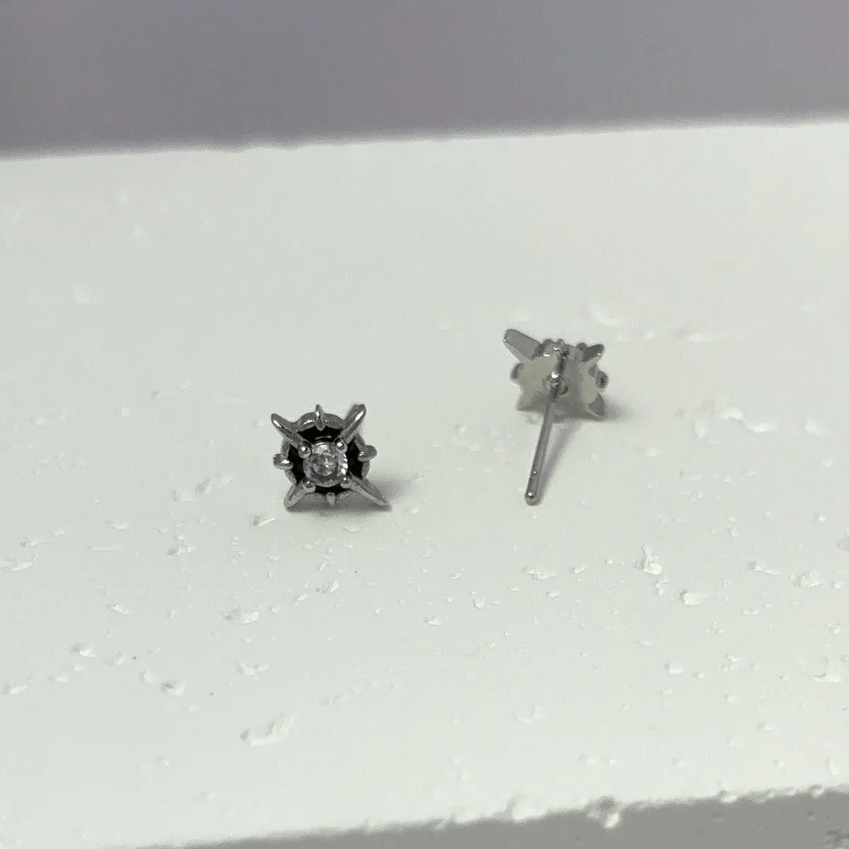 Other 925 Silver Plated CZ Star Stud Earrings for Men Women Size ONE SIZE - 5 Thumbnail
