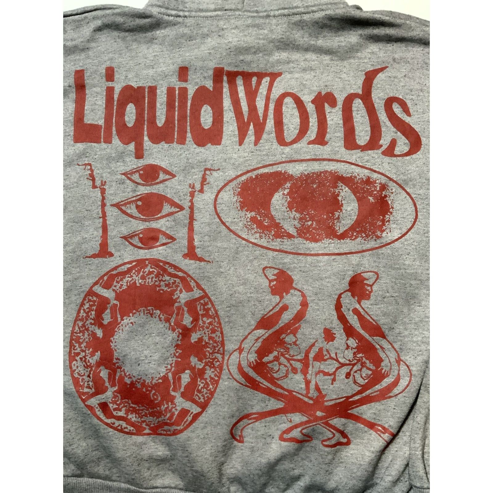 Vintage VINTAGE Mind Liquid “Liquid Words” Gray Fleece Graphic Puff Print Pullover Hoodie M Mens Pullover Hoodie Gray Mind Liquid Size US M / EU 48-50 / 2 - 4 Thumbnail
