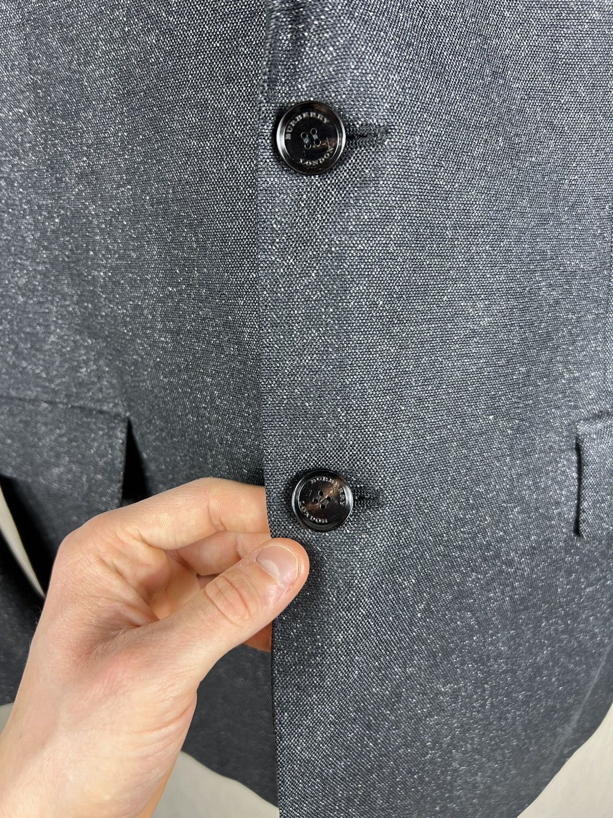 Burberry Burberry London wool silk gradient grey spray blazer jacket Size 54R - 9 Thumbnail