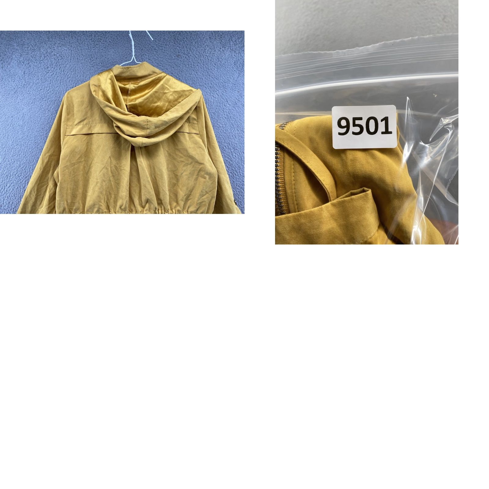 Vintage Before You Women’s Full Zip Jacket Yellow Gold Nylon Blend Hooded M Size Yellow Womens Jacket Size M / US 6-8 / IT 42-44 - 9 Thumbnail