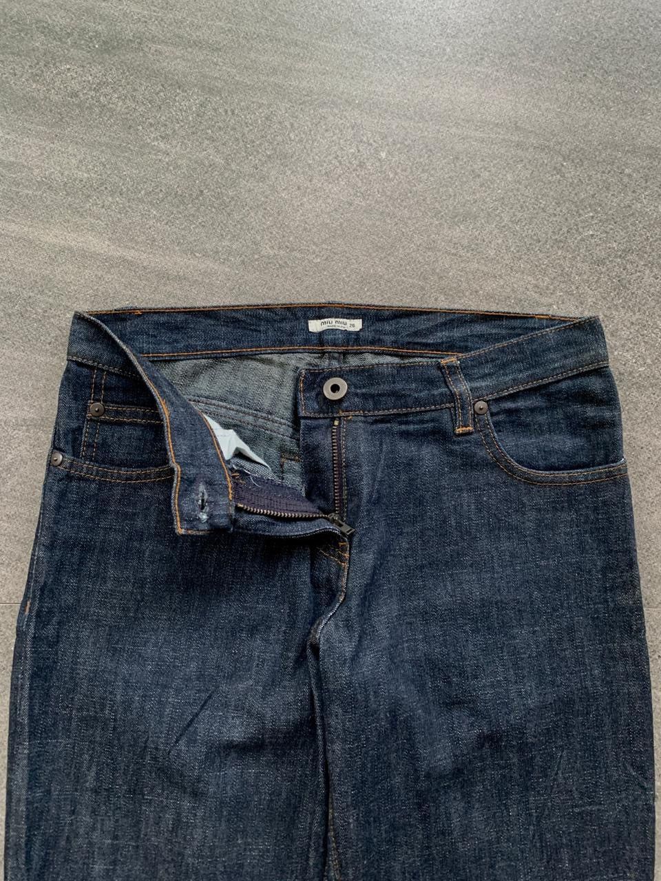 Miu Miu 2000s Flared Indigo Denim Jeans Size 27" / US 4 / IT 40 - 3 Thumbnail