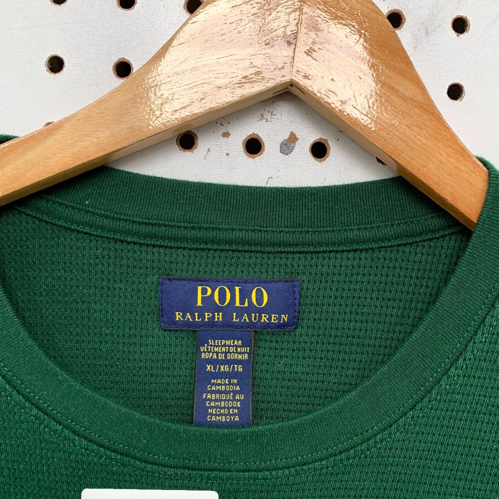 Polo Ralph Lauren Polo Ralph Lauren Thermal Shirt Mens XL Green Long Sleeve Sleepwear Waffle Knit Size US XL / EU 56 / 4 - 3 Thumbnail