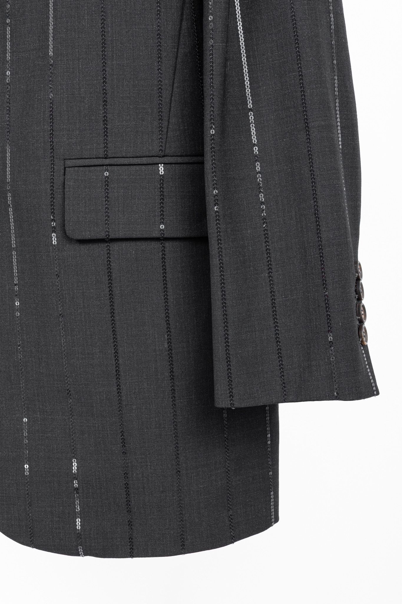 Brunello Cucinelli Brunello Cucinelli AW23 Wool-Blend Sequin-Stripe Blazer Size XL / US 12-14 / IT 48-50 - 5 Thumbnail