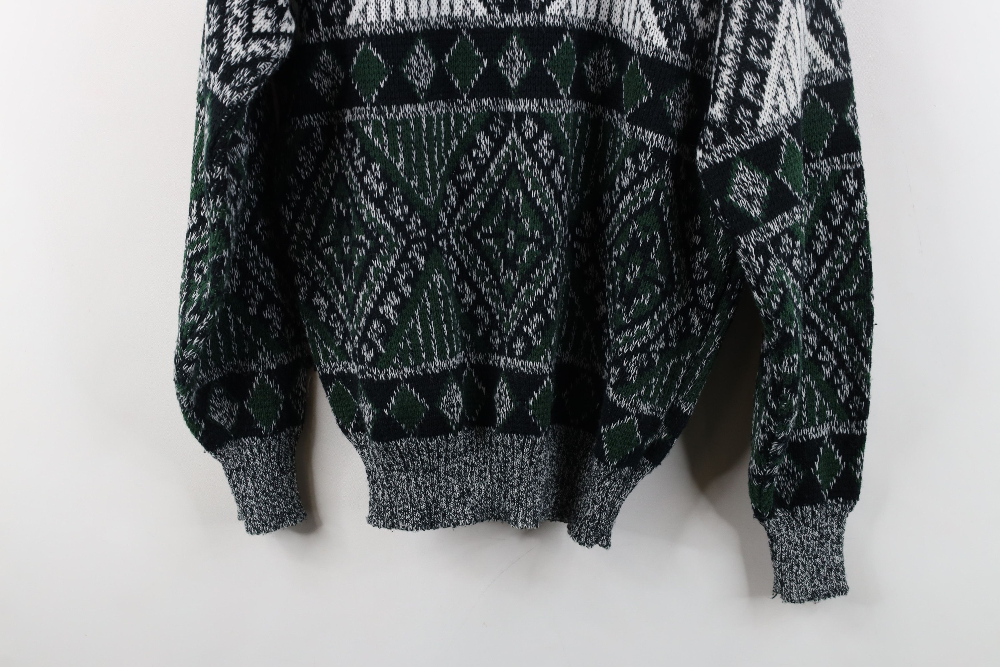 Vintage Vintage 90s Coogi Style Leather Trim Diamond Knit Sweater Size US S / EU 44-46 / 1 - 11 Thumbnail