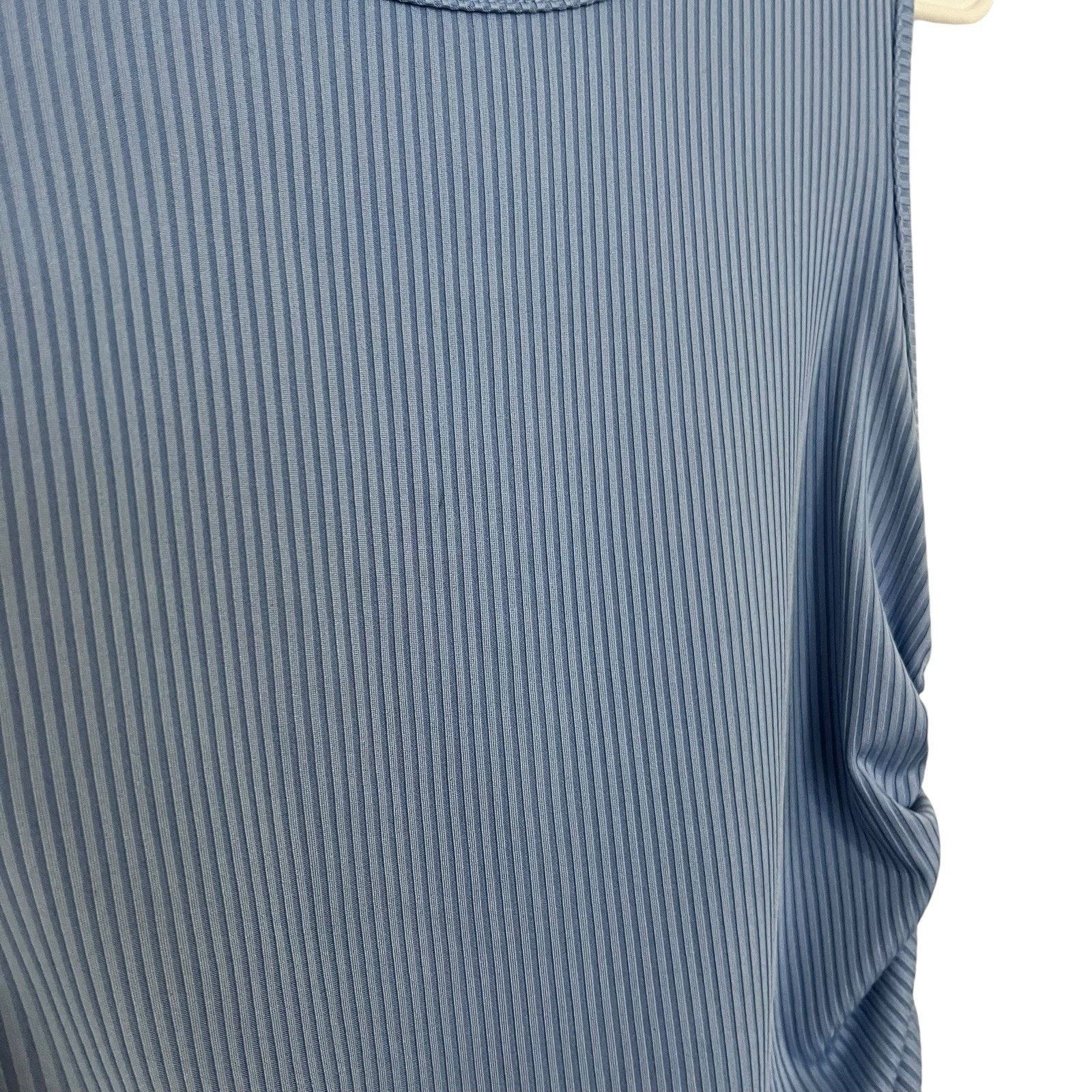 Shein Shein | Blue Ruched Tie Ribbed Knit Stretch Tank Dress Large Size L / US 10 / IT 46 - 4 Thumbnail