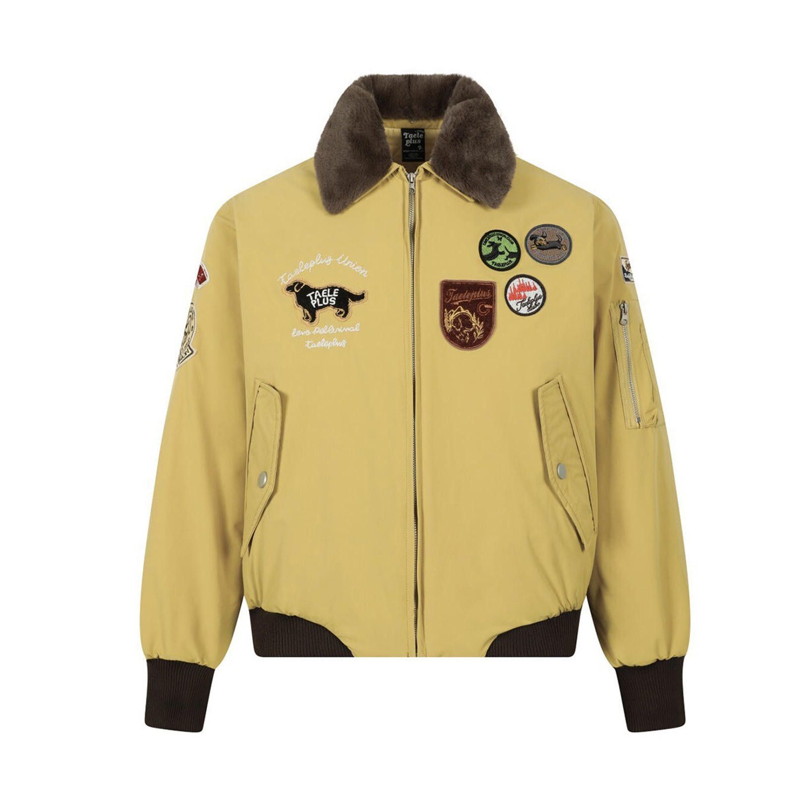 Japanese Brand Bomber Jackets with Fur Collar and Patches Size US M / EU 48-50 / 2 - 4 Thumbnail