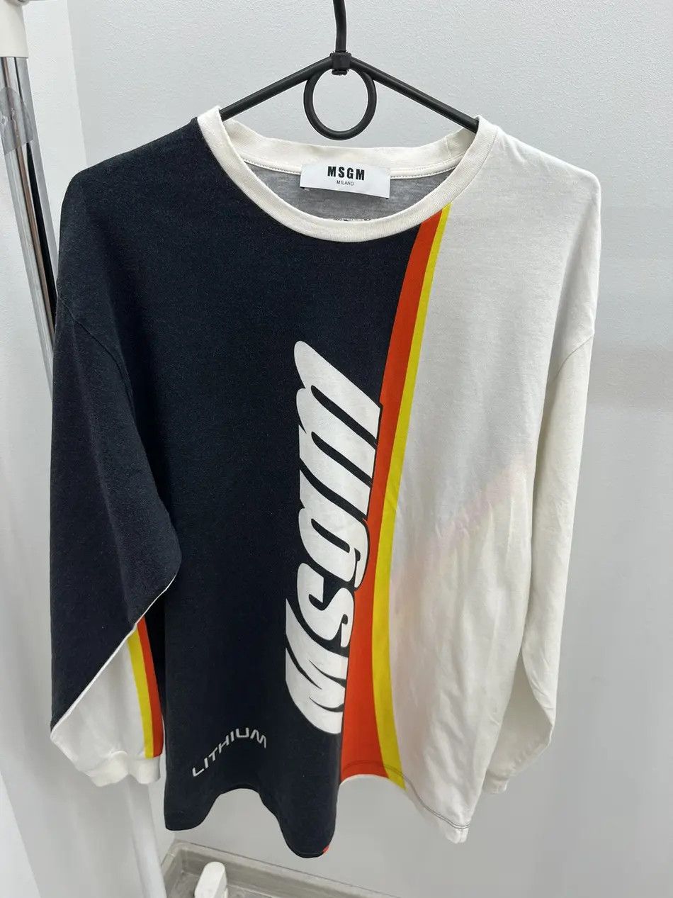 MSGM MSGM Oversized Lithium Battery All Over Printed Long Tee Size US S / EU 44-46 / 1 - 1 Thumbnail