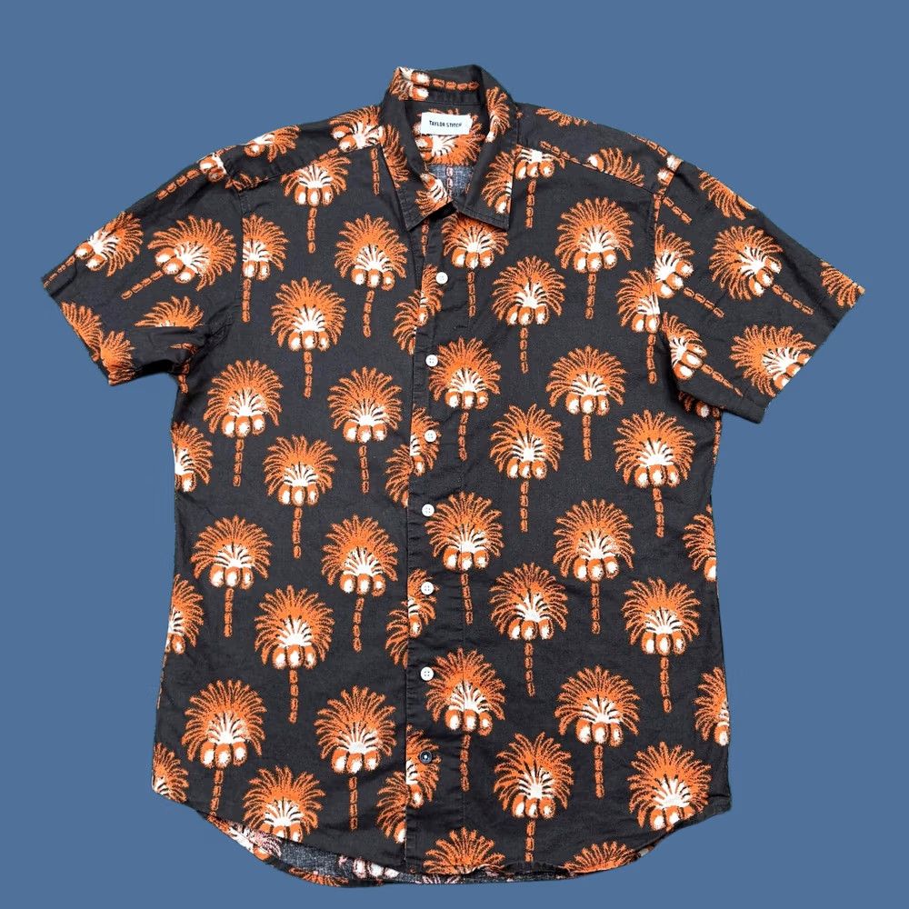 Taylor Stitch Taylor Stitch Hawthorne Mirage Palm Linen Short Sleeve Button Up Men’s 40 Orange Size US 40 / EU 56 - 1 Thumbnail