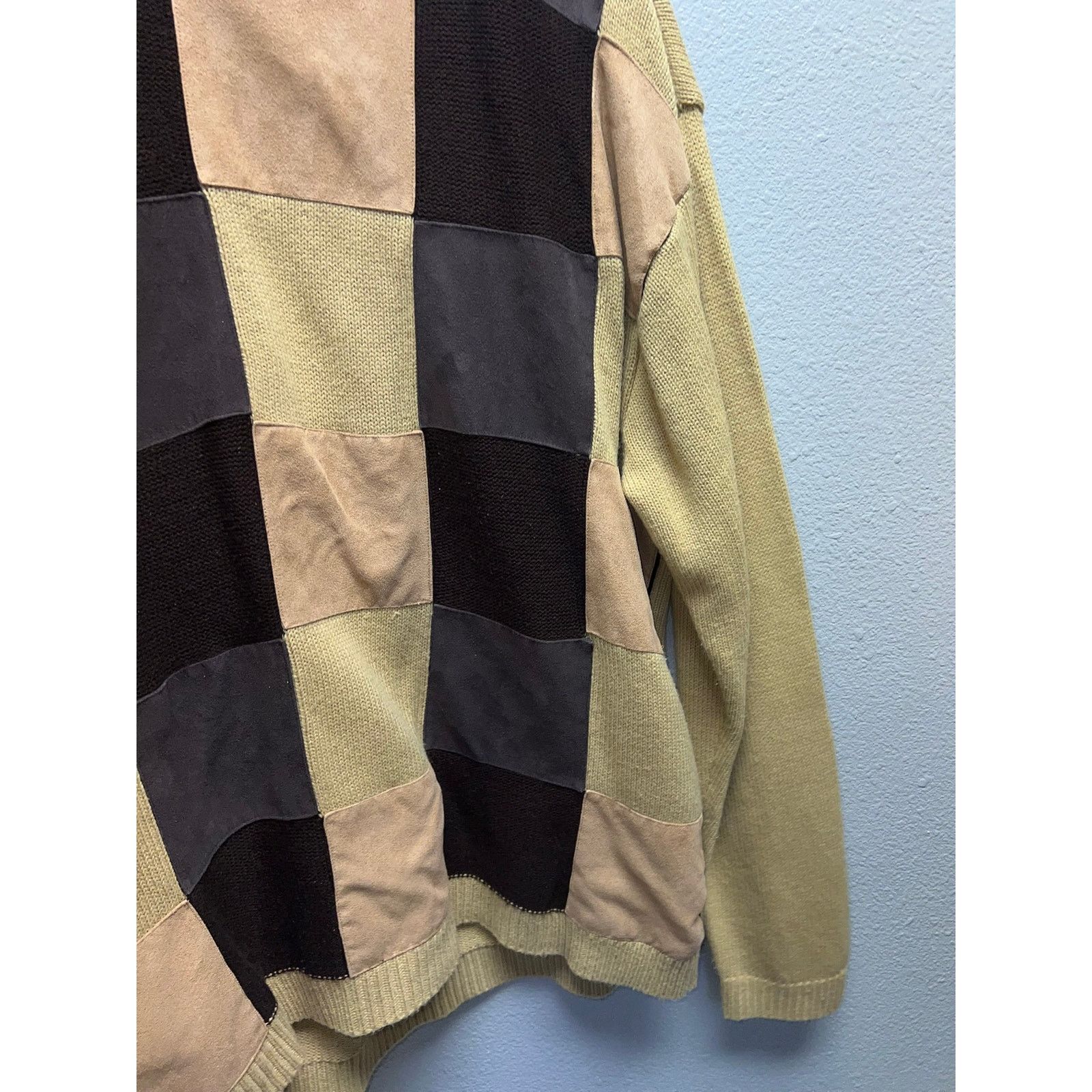 Vintage Vintage Syllables System Sweater Brown Beigh Patchwork VTG 2 Size US XXL / EU 58 / 5 - 5 Thumbnail