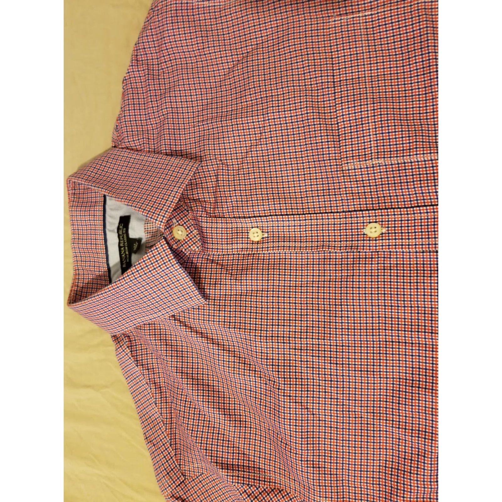 Banana Republic VINTAGE Banana Republic Mens Dress Shirt M Medium Red Cotton Button-Up Long Sleeve Shirts Mens Red Cotton Button-Up M Size Size 40R - 2 Thumbnail
