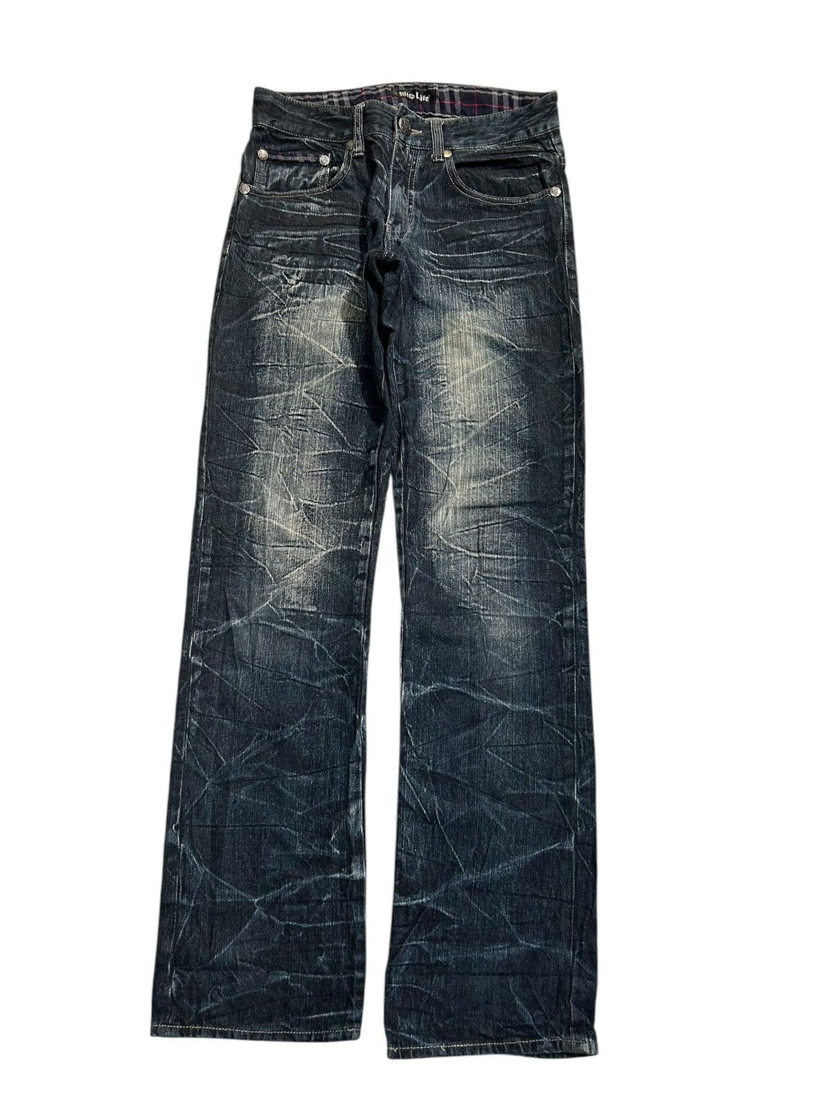 Japanese Brand × Kapital × Vintage Skull Bones wild Life Japanese Punk Denim Jeans Size US 31 - 4 Thumbnail