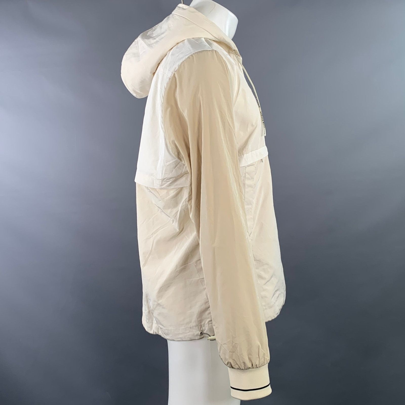 Scotch & Soda L Cream Tan Color Block Polyester Blend Hooded Jacket Size US L / EU 52-54 / 3 - 2 Thumbnail