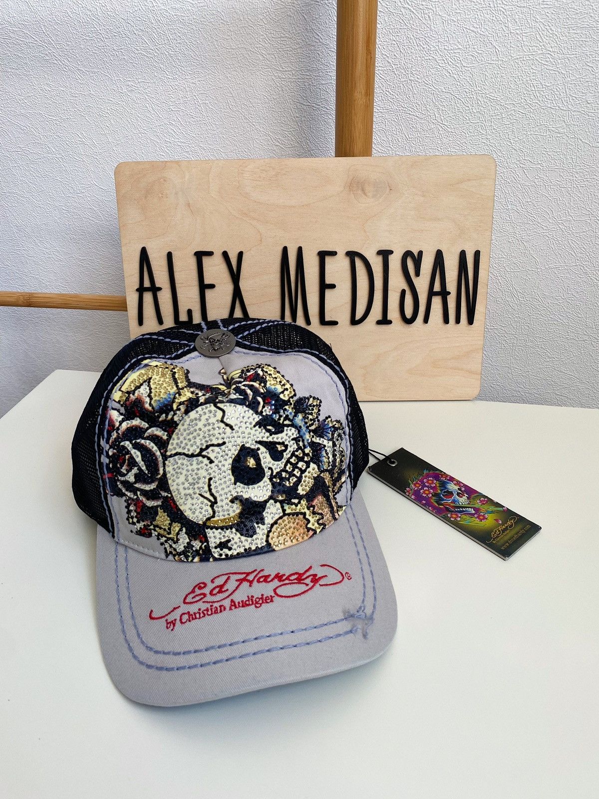 Ed Hardy Ed Hardy Cristian Audigier Skull heart & cards cap Size ONE SIZE - 3 Thumbnail
