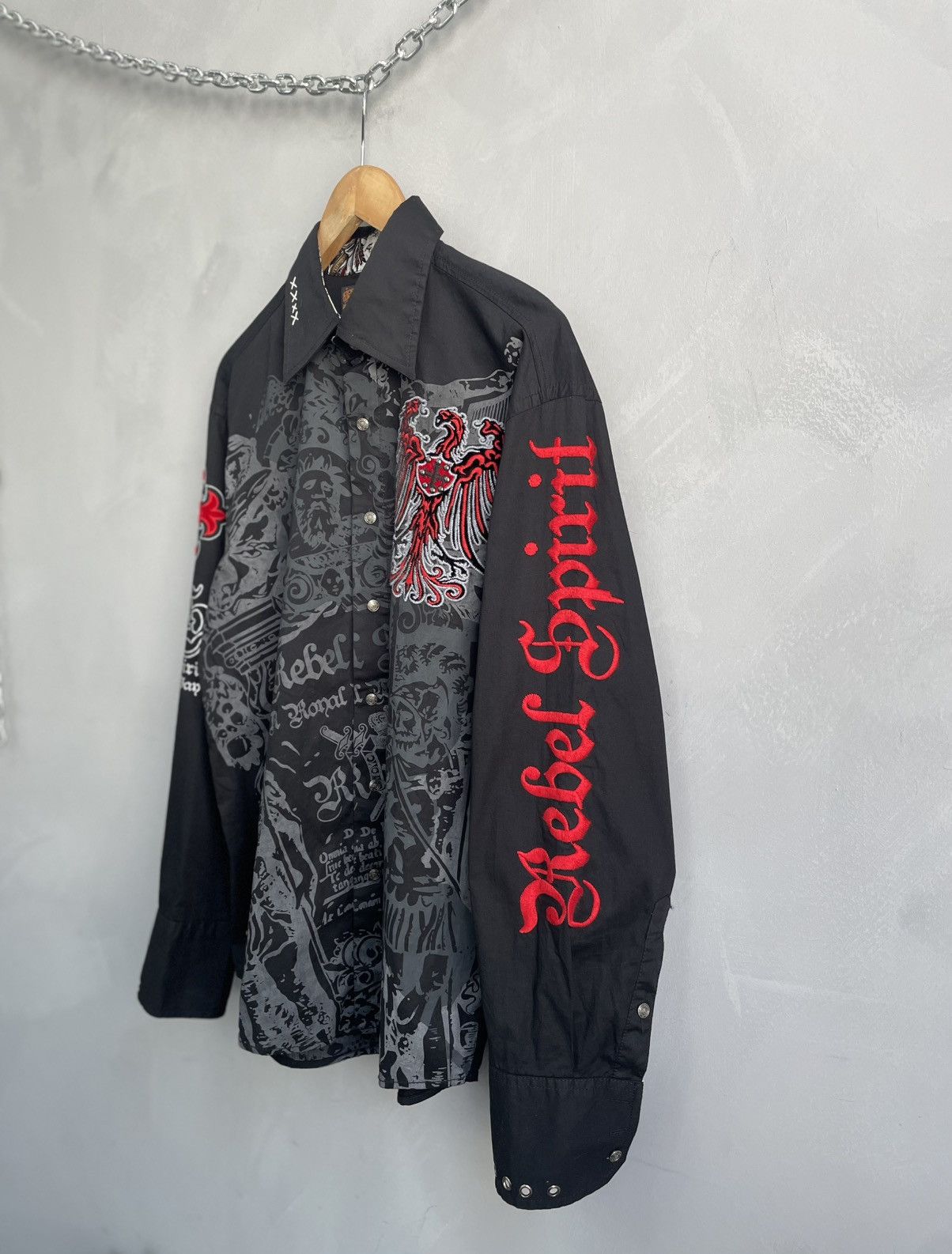 Affliction Vintage opium affliction style punk goth shirt button up Size US L / EU 52-54 / 3 - 4 Thumbnail
