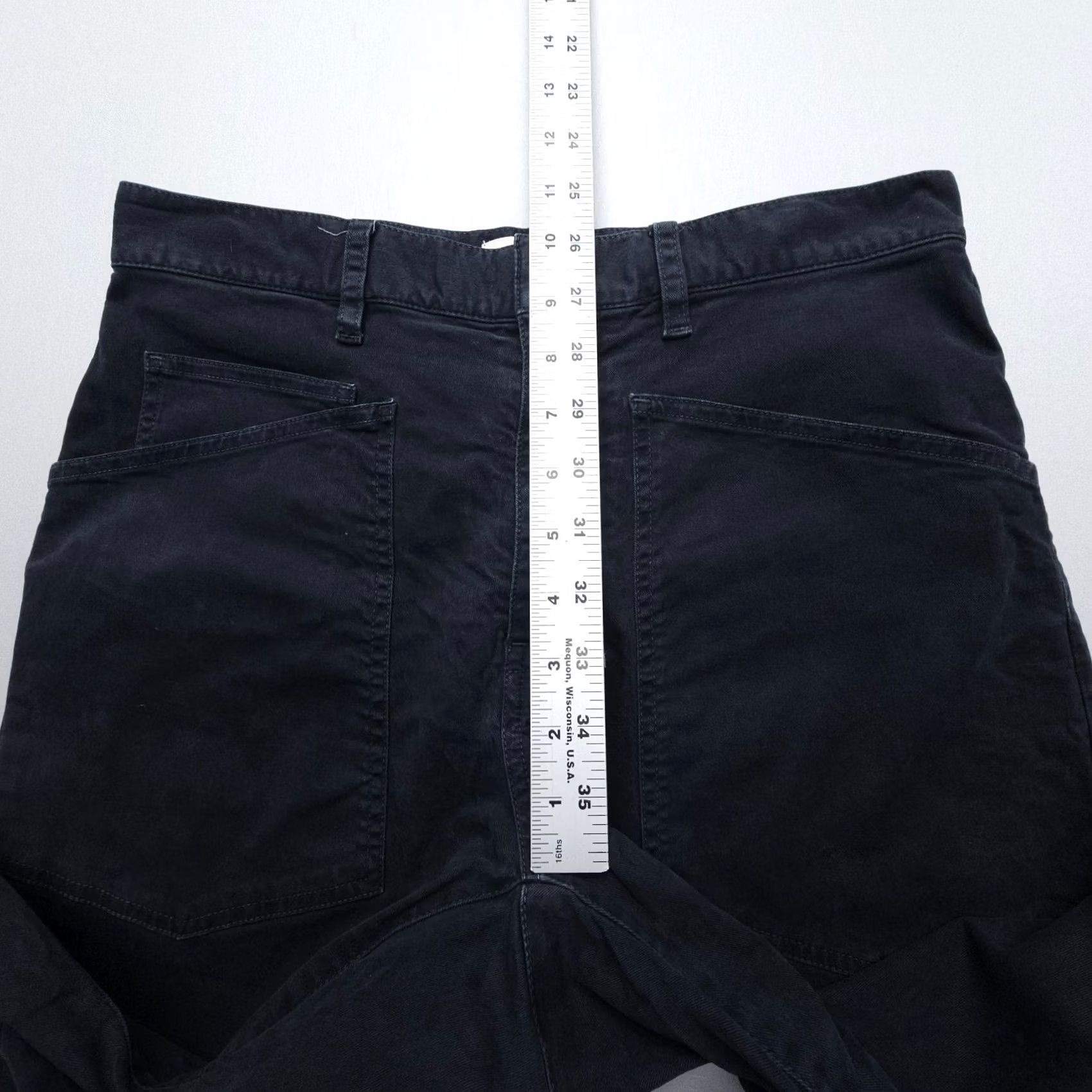 Nili Lotan Nili Lotan Shon Pants Womens 0 Black Wide-Leg Crop Twill 26" Inseam 29" Waist USA Made Baggy Relaxed Chino Signature Pattern Solid Vintage Not Size 25" / US 0 / IT 36 - 7 Thumbnail