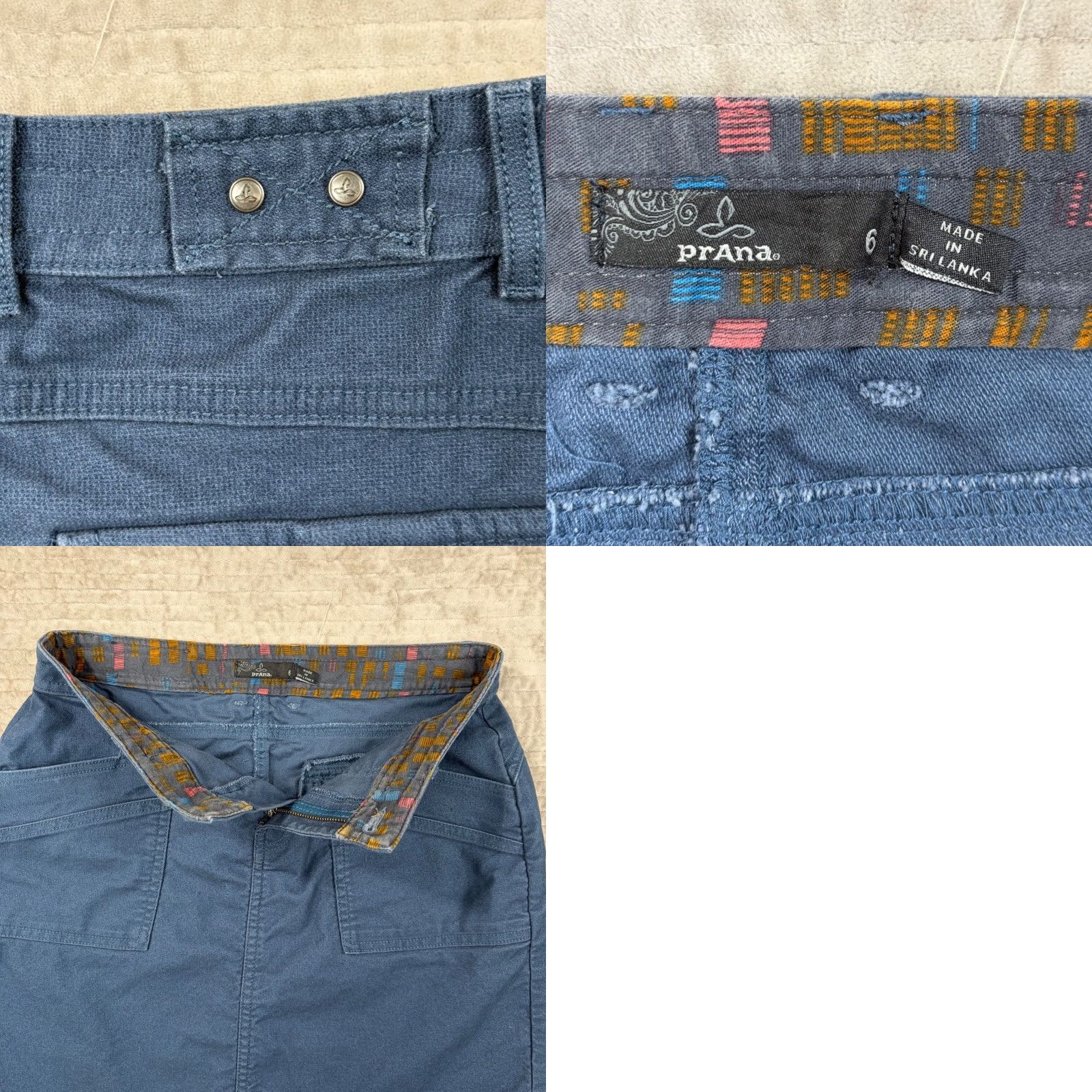 Prana Prana Kara Indigo Blue Denim Utility Mini Skirt Size 4 Regular Women Denim Skirt Pocket Stretch Lined Button Zip Old? Size 27" / US 4 / IT 40 - 8 Thumbnail