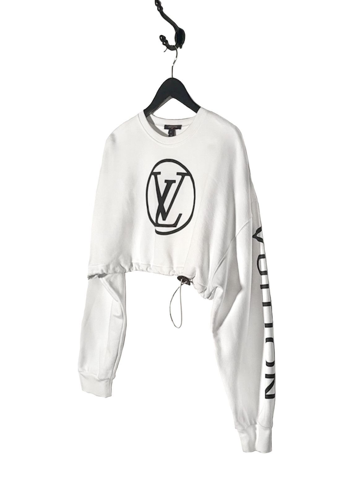 Louis Vuitton Louis Vuitton White Macro Signature Cropped Sweatshirt Size M / US 6-8 / IT 42-44 - 2 Thumbnail