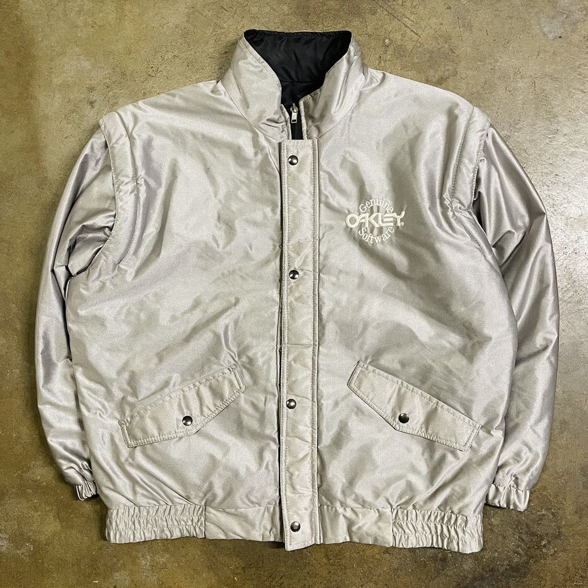 image of Archival Clothing x Oakley Vintage 90's Oakley Software Hdo Reversible Vest Jacket in Silver (Size 