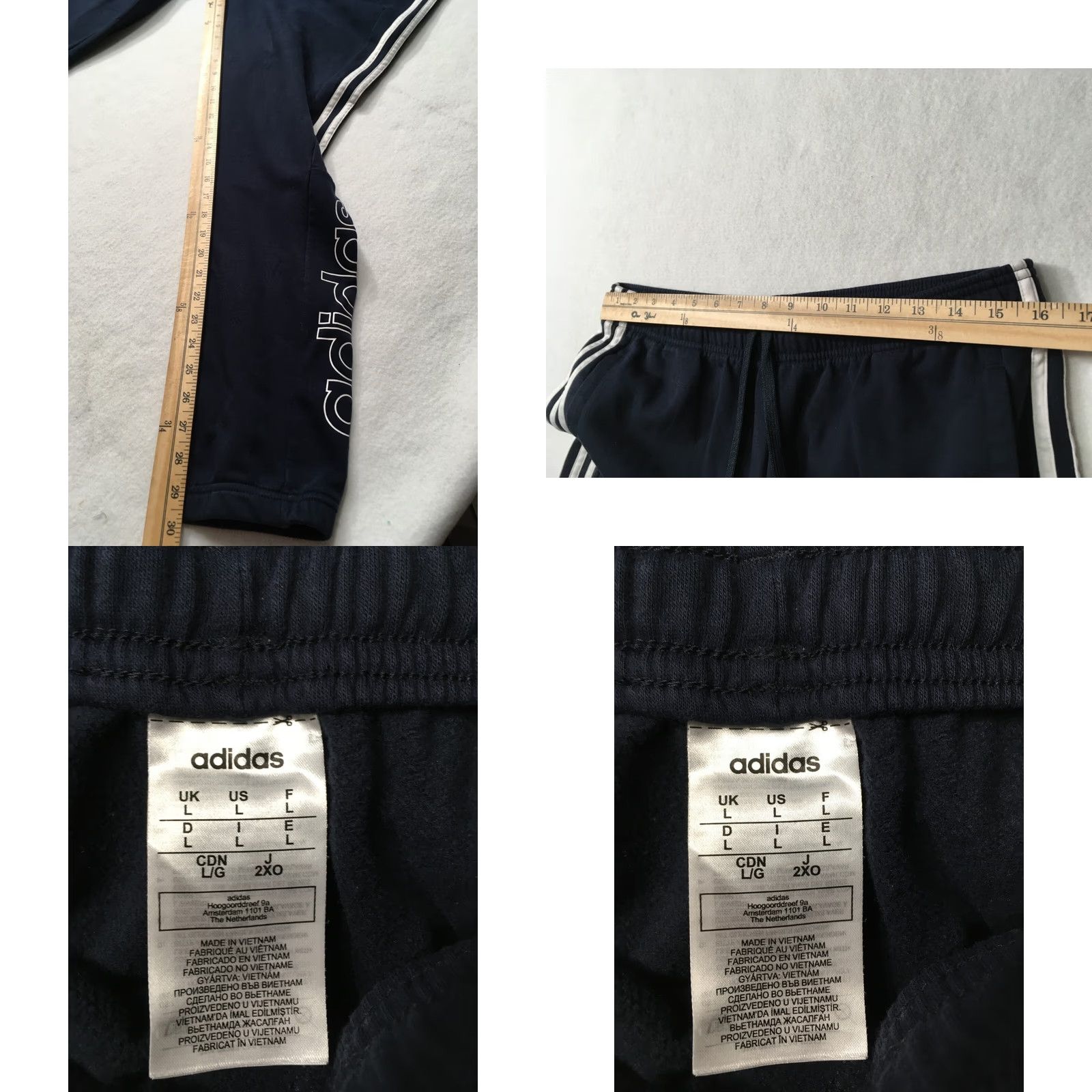 Adidas Adidas Pants Mens Large Blue White Stripes Sweat Pants Jogger Adult 32 X 30 Regular Elastic Waist Breathable Size US 32 / EU 48 - 8 Thumbnail