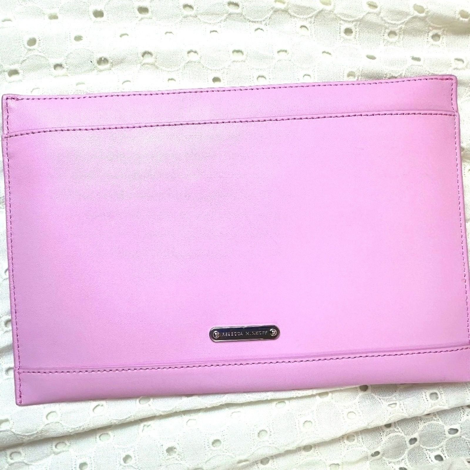 Rebecca Minkoff Rebecca Minkoff Girl Power Leather Zip Clutch Light Orchid Size ONE SIZE - 5 Thumbnail