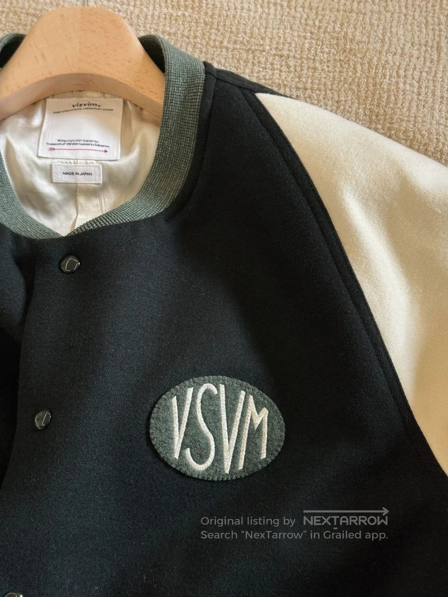 Visvim Black Cream Colorblock Bomber Jacket XL. Size US XL / EU 56 / 4 - 3 Thumbnail