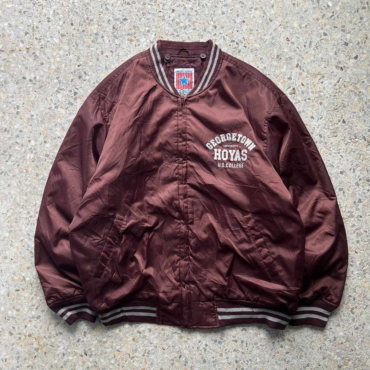 Vintage Vintage 90s Georgetown University Bomber Jacket Size US L / EU 52-54 / 3 - 1 Thumbnail
