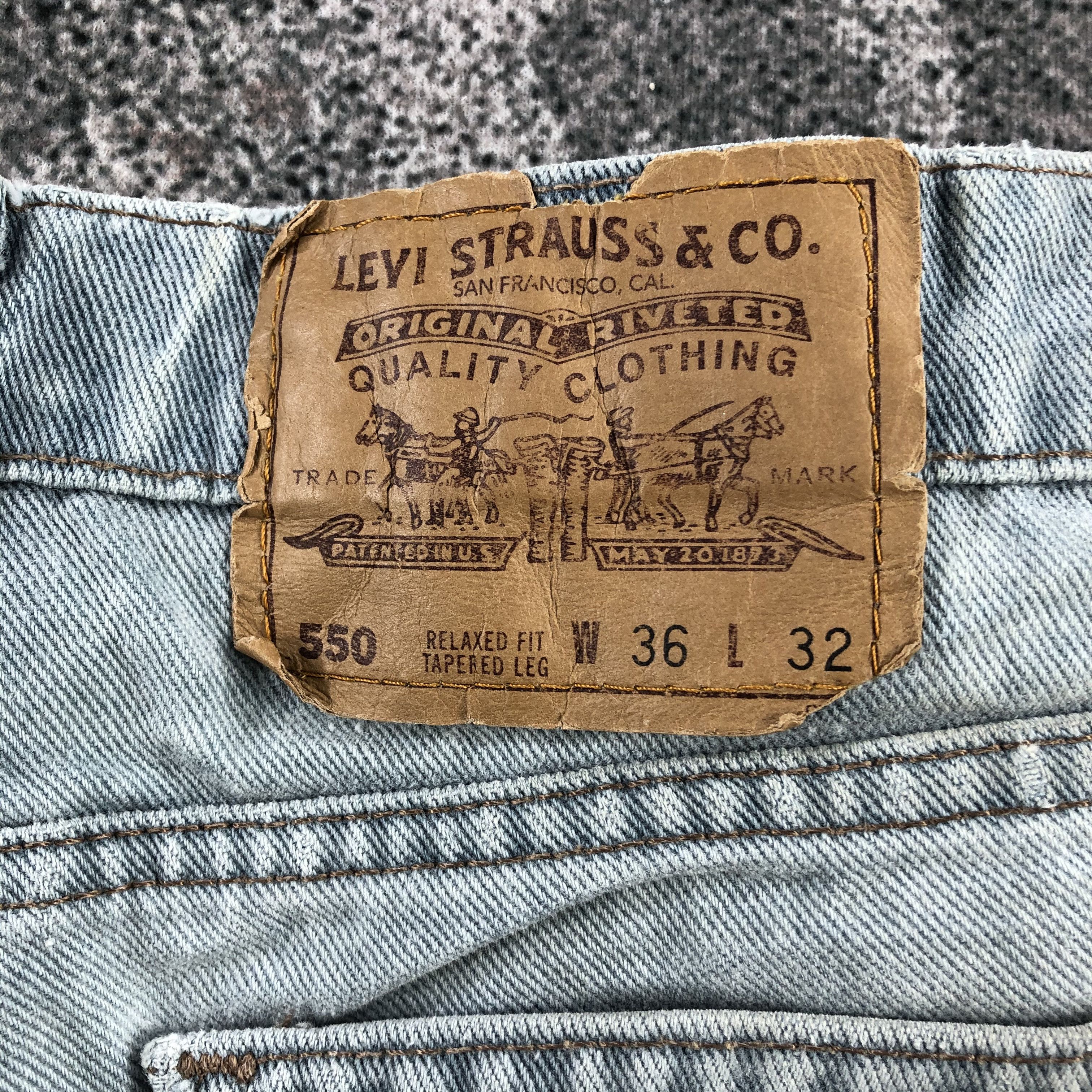 Levi's Vintage 90s Levi's 550 Jeans Dirty Blue Wash Denim KJ1046 Size US 36 / EU 52 - 5 Thumbnail