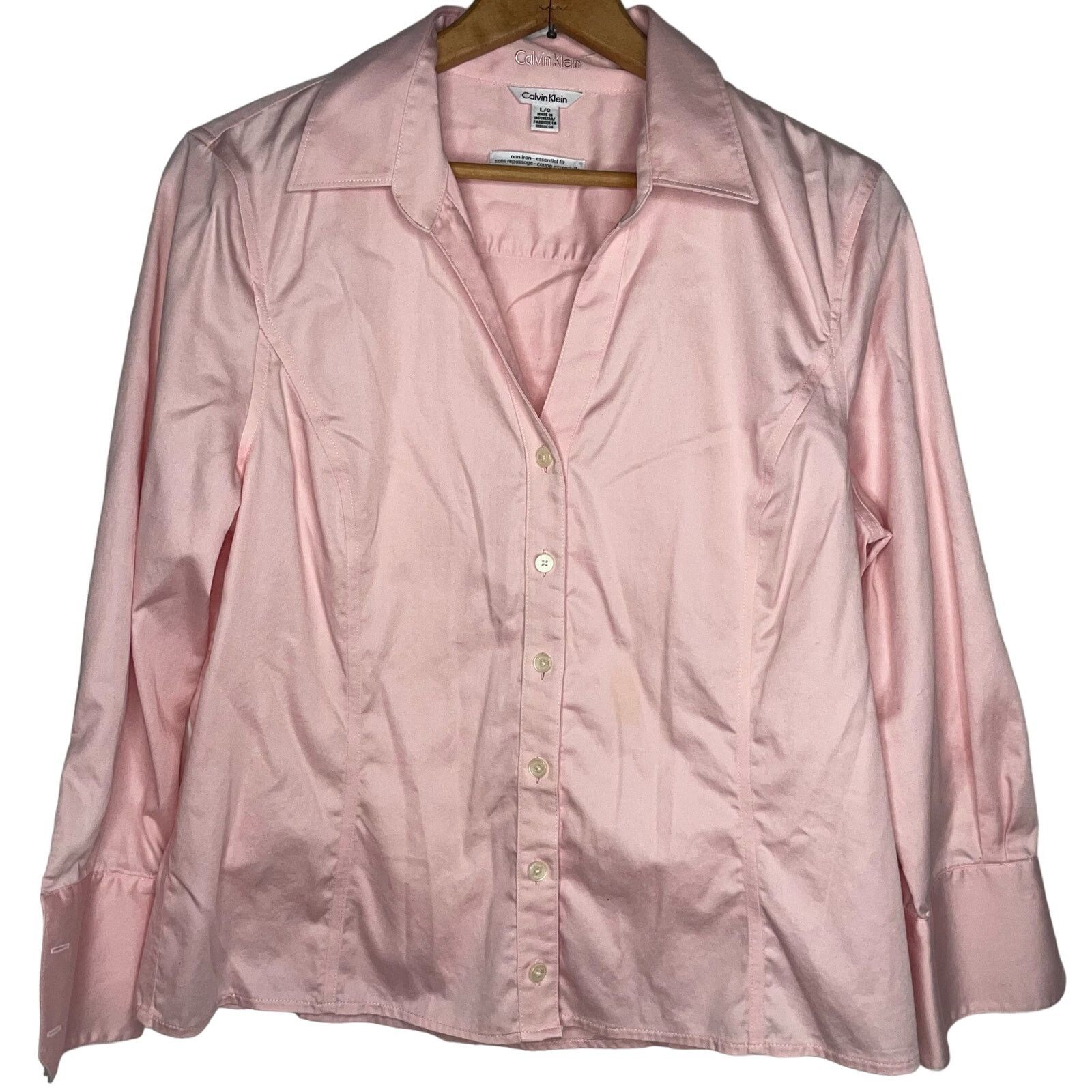 Calvin Klein Calvin Klein Non-iron Essential Fit Button Down Shirt Size L / US 10 / IT 46 - 1 Thumbnail