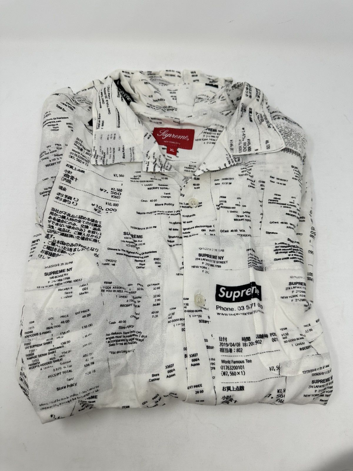 Supreme receipts rayon s/s shirt
