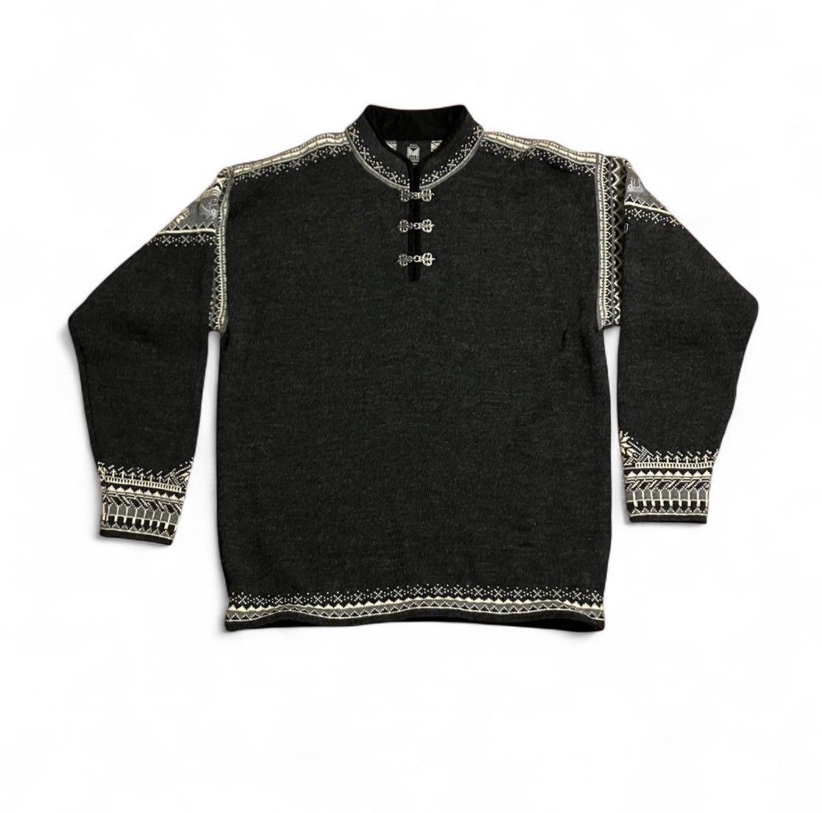 Dale Of Norway Dale of Norway Wool Sweater 2XL Black Nordic Knit Cardigan Size US XXL / EU 58 / 5 - 2 Thumbnail