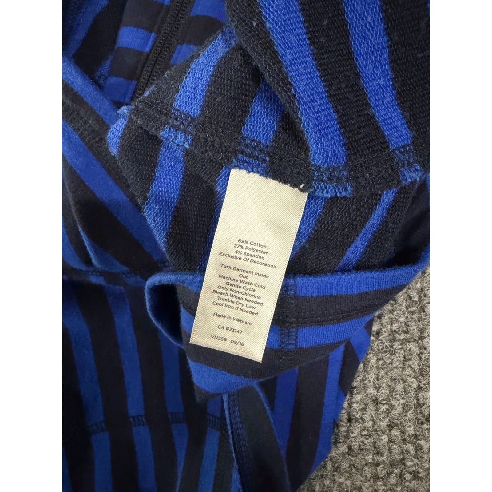 Talbots Talbots Jacket Womens M Blue White Zip Striped Casual Lightweight Stretch Knit Cotton Blend Machine Washable Regular Size M / US 6-8 / IT 42-44 - 5 Thumbnail