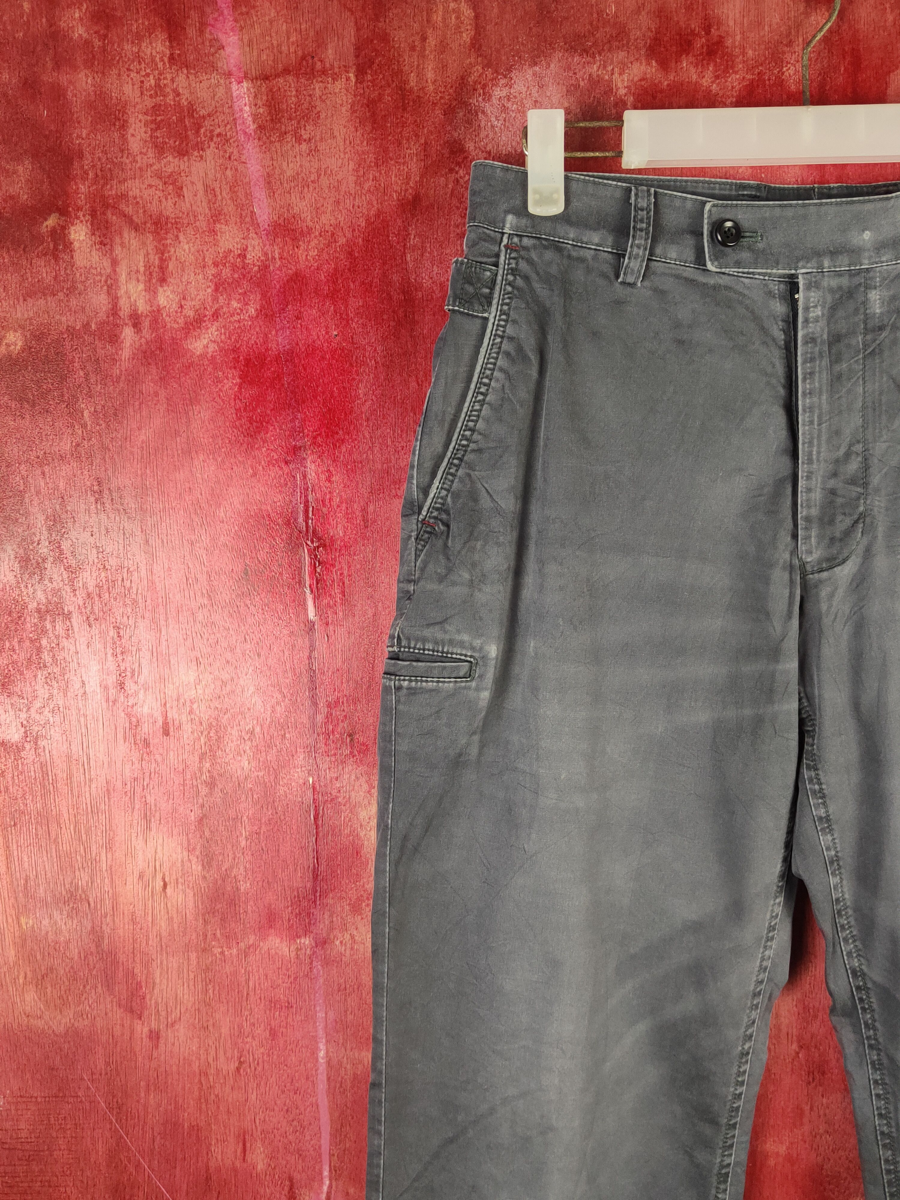 Japanese Brand Mind Free Gray Faded Multipocket Tactical Cargo Pants #S1723 Size US 30 / EU 46 - 3 Thumbnail