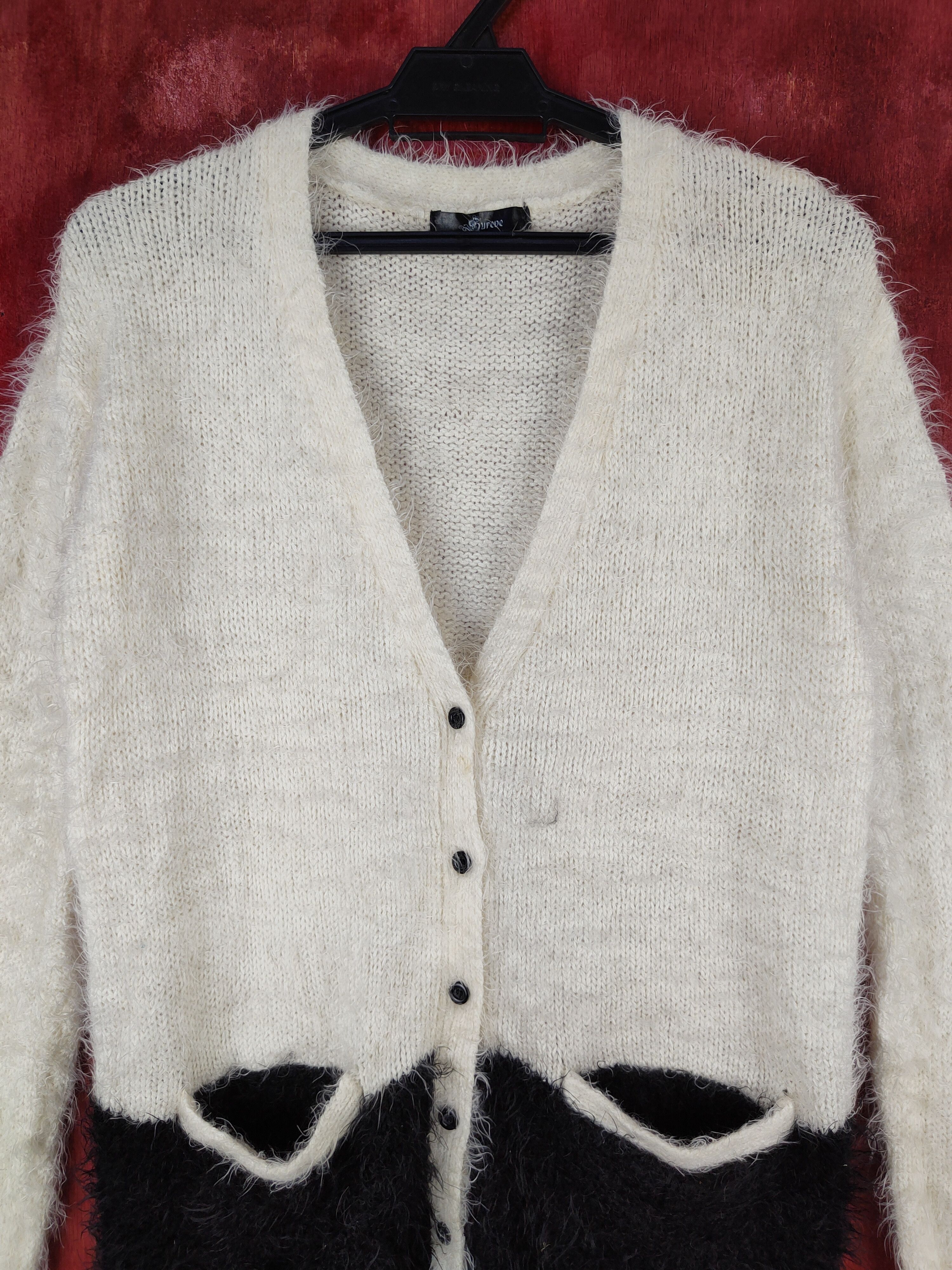Homespun Knitwear Sureve Black Shag Shaggy Fur Mohair Knitwear Cardigan #S2069 Size M / US 6-8 / IT 42-44 - 2 Thumbnail