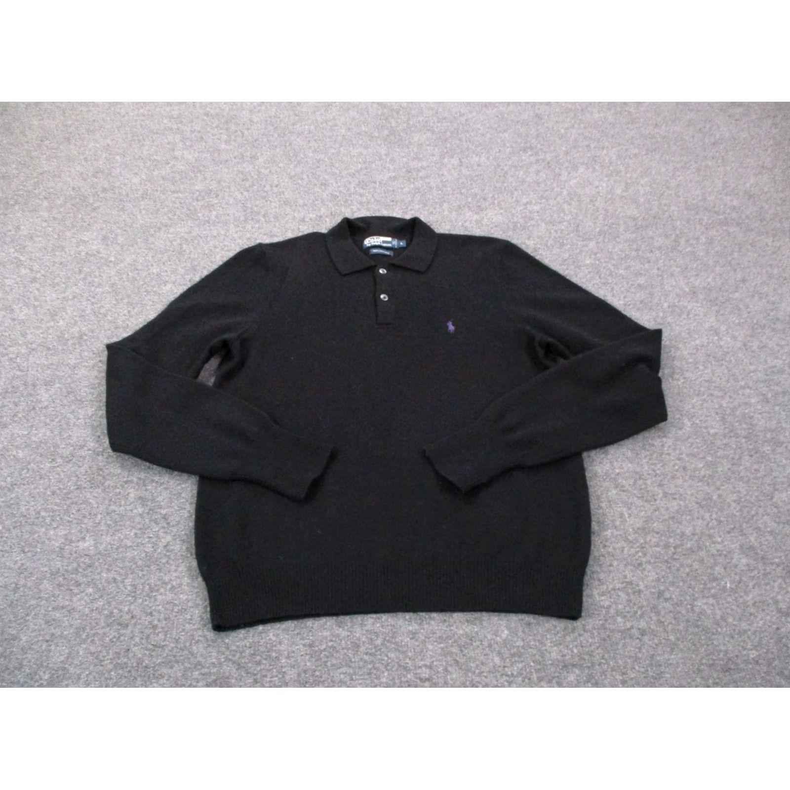 Polo Ralph Lauren Polo Ralph Lauren Sweater Mens L Black Wool Logo Pullover Knit VINTAGE? Size US L / EU 52-54 / 3 - 2 Thumbnail