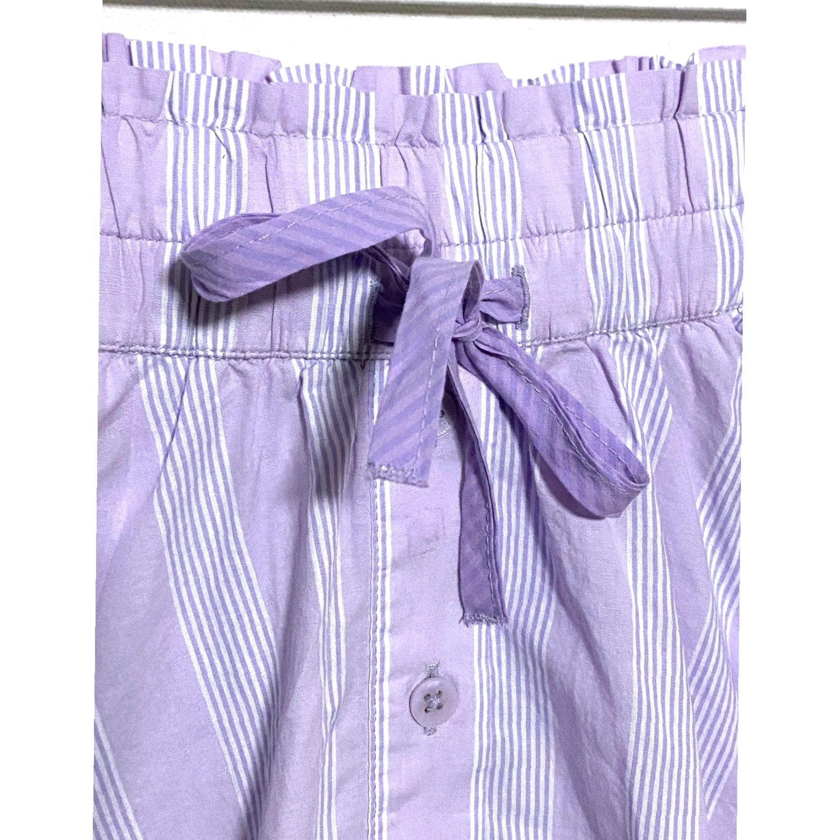 Vintage Aerie Boxer Skort M Purple Striped Button Front Skirt Casual Skort NWT Womens Size 32" / US 10 / IT 46 - 2 Thumbnail