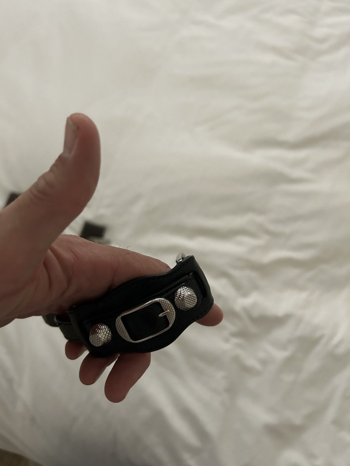 Balenciaga Balenciaga leather wristband with metal details Size ONE SIZE - 4 Thumbnail