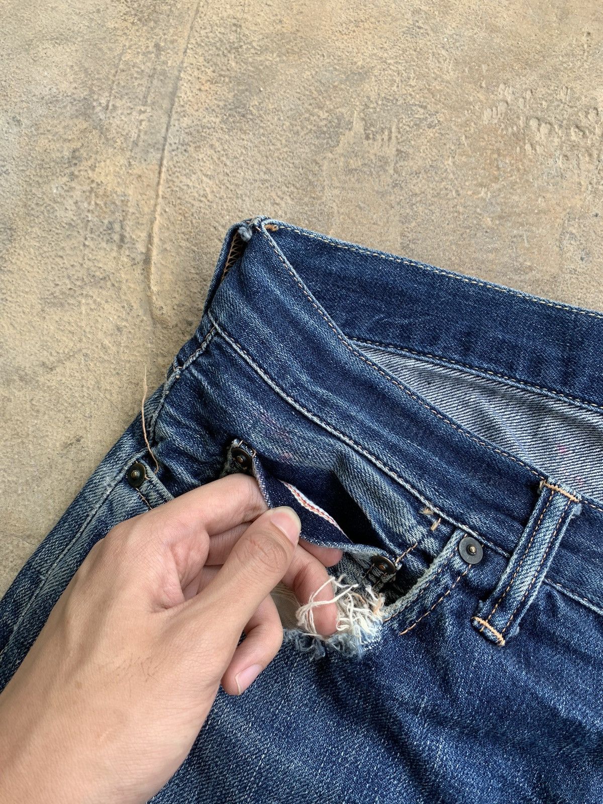 Japanese Brand × Vintage Unknown Japanese Brand Selvedge Distressed Denim Size US 31 - 8 Thumbnail