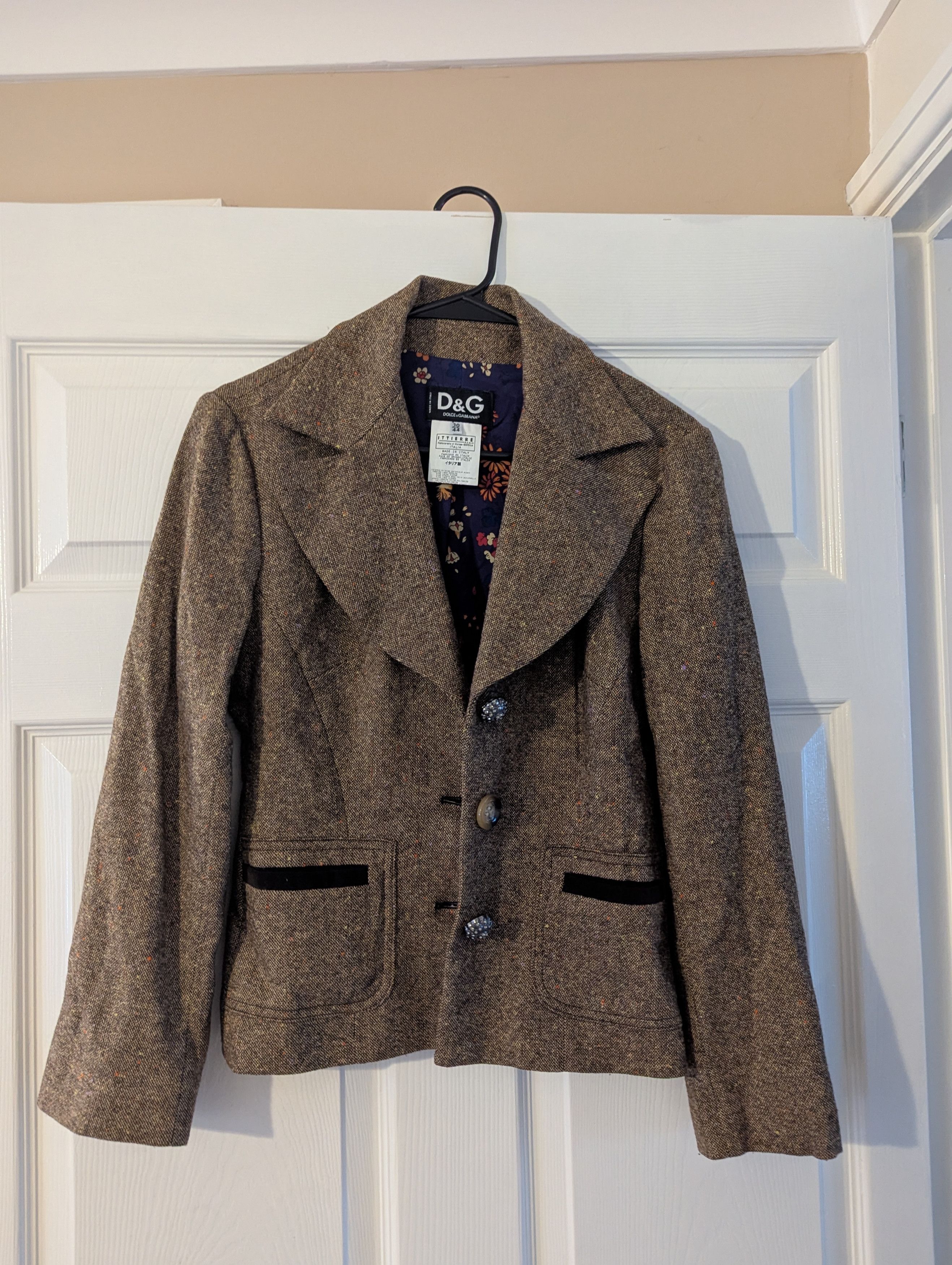 Dolce & Gabbana Dolce and Gabbana tweed wool jacket Small Size S / US 4 / IT 40 - 1 Thumbnail