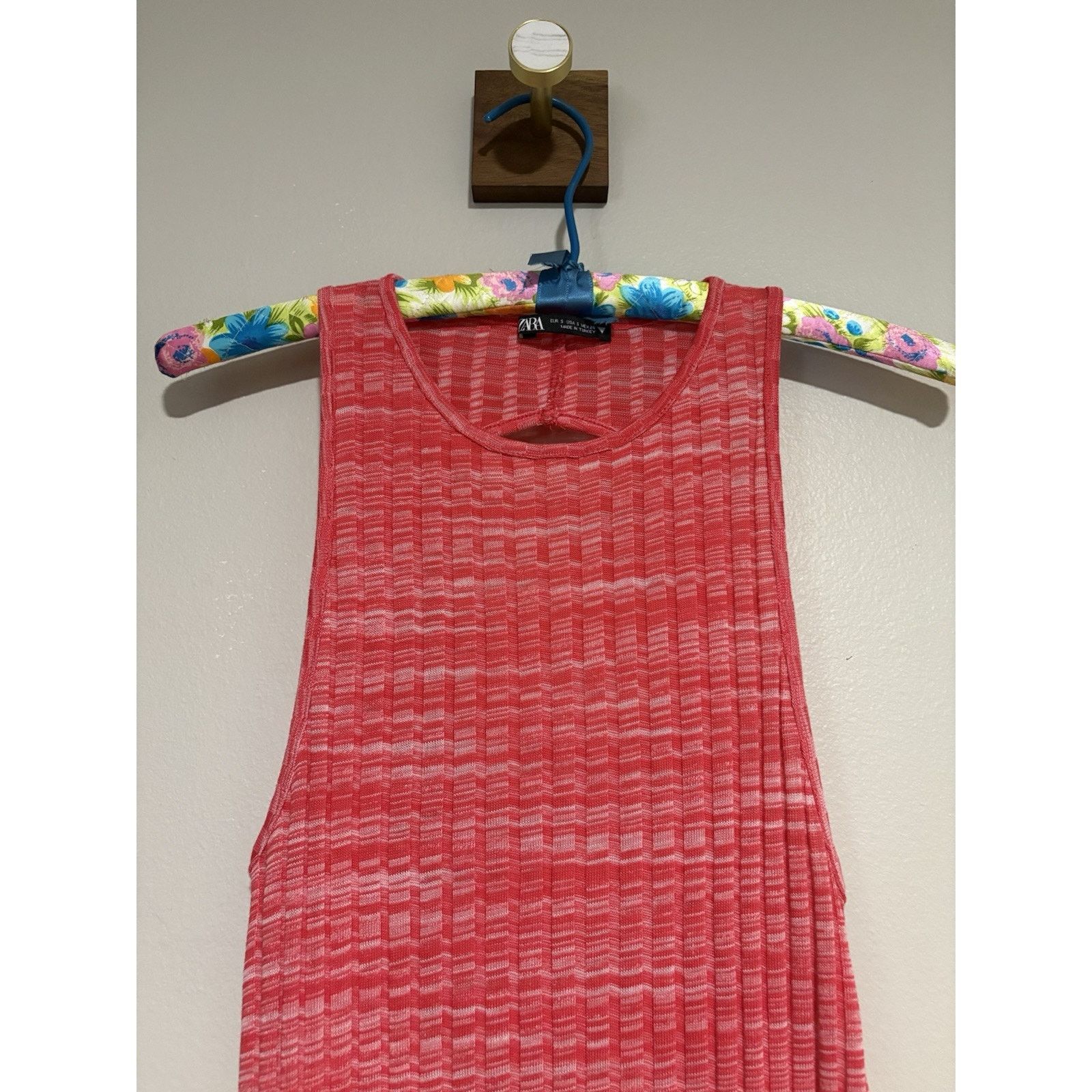 Zara Zara Pink Ribbed Long Form Fitted Dress Size Small Women’s Size S / US 4 / IT 40 - 3 Thumbnail