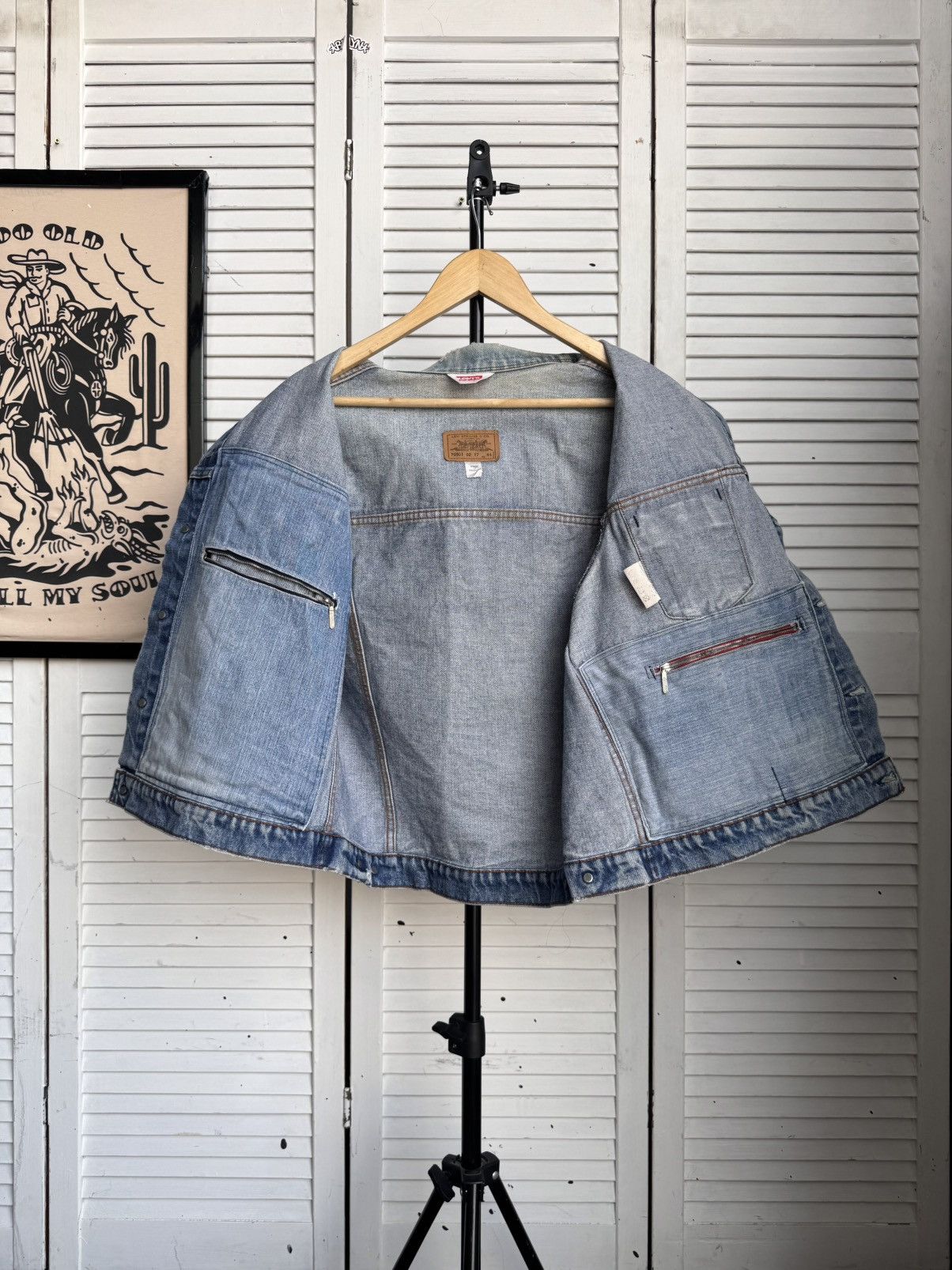 Levi's Vintage Clothing Levis Vintage 80s Orange Tab Denim VestTrucker Jacket Size US L / EU 52-54 / 3 - 3 Thumbnail