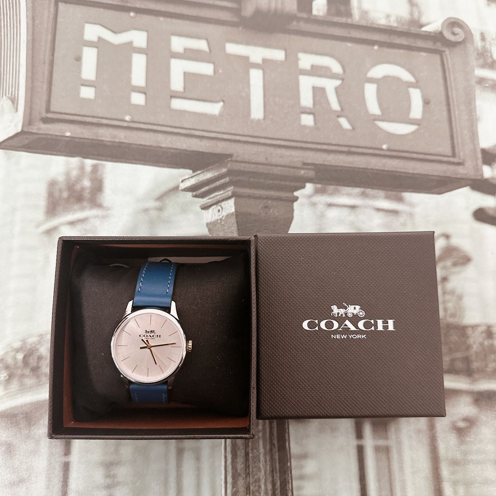Coach Coach 14503543 Rury Leather Watch Blue 32MM (W1549 ) Size ONE SIZE - 1 Thumbnail