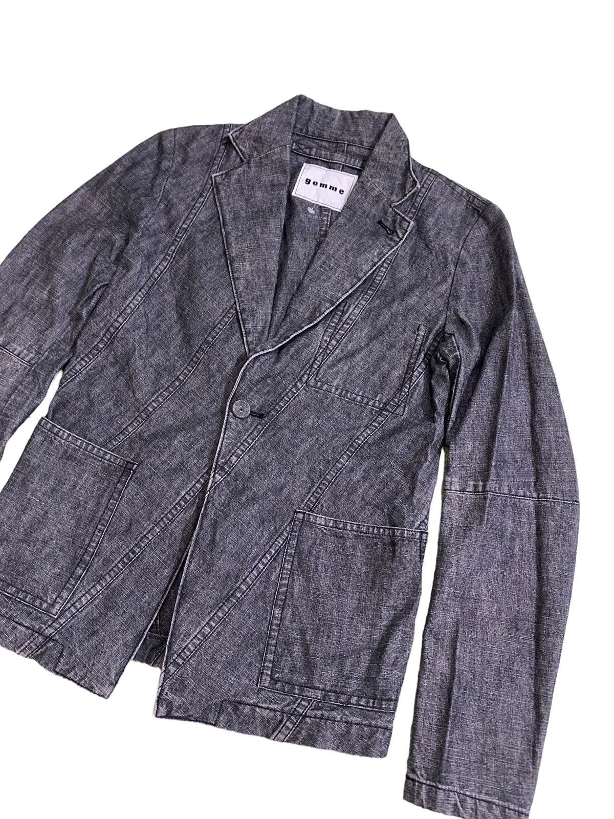 Comme des Garcons 💥Vintage Gomme Patchwork Black Denim Jacket Size S / US 4 / IT 40 - 1 Thumbnail