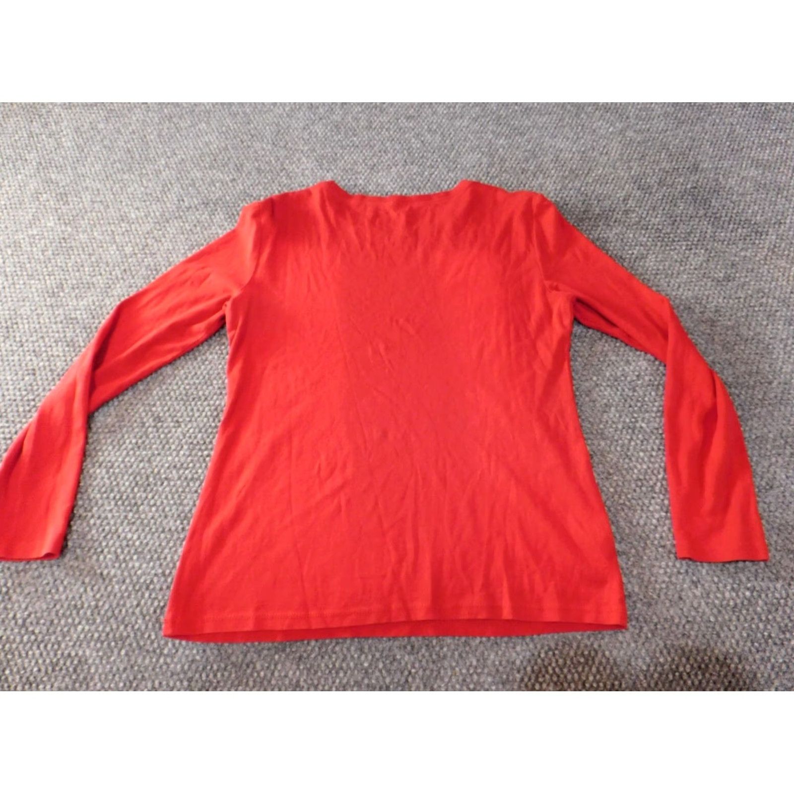 Ann Taylor Ann Taylor Loft Blouse Regular Womens XL Red Floral Round Neck Short Sleeve Pullover Casual Cotton Down Ruffle Size XL / US 12-14 / IT 48-50 - 7 Thumbnail