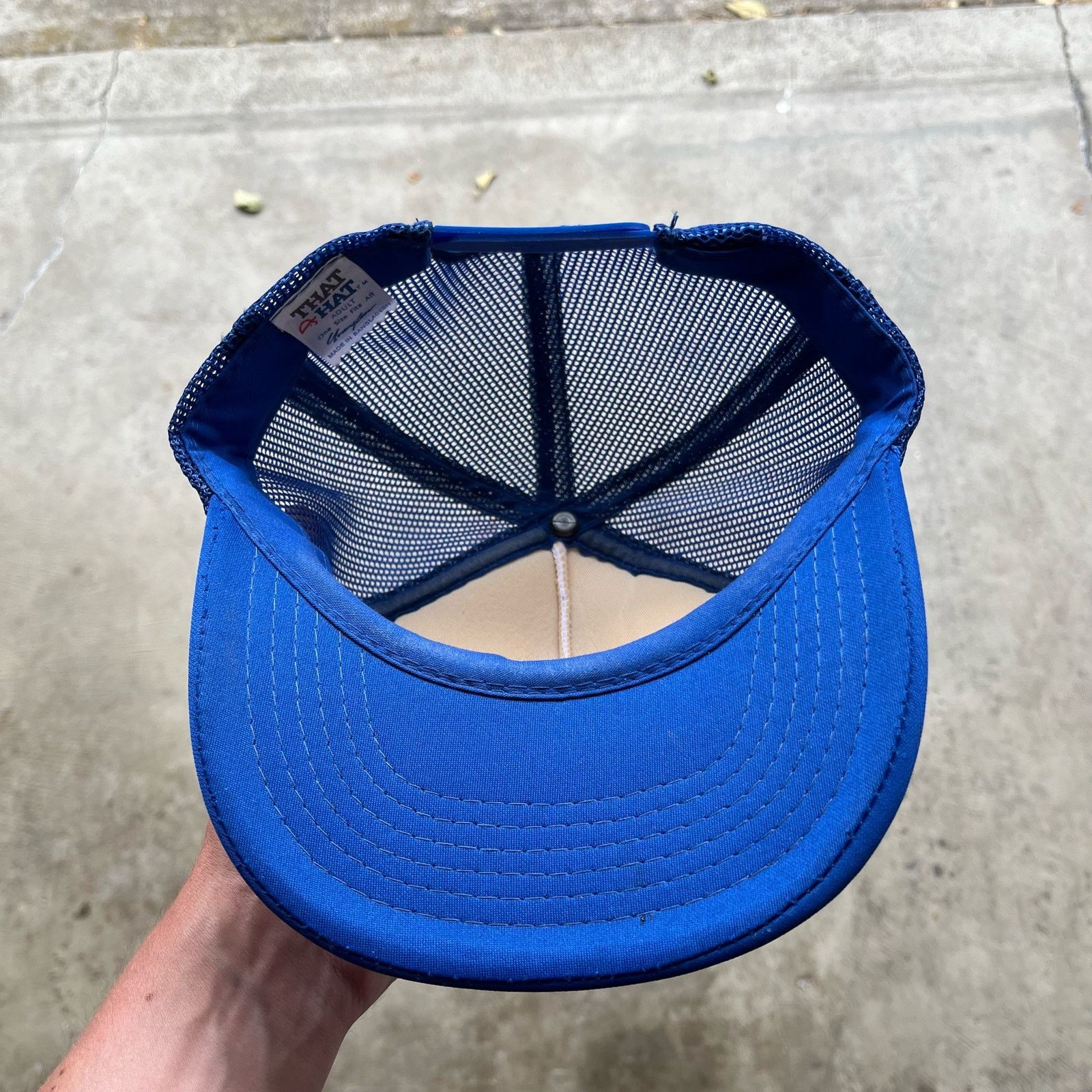 Vintage VINTAGE TRUCKER HAT BLUE MADE IN USA 80S Size ONE SIZE - 2 Thumbnail