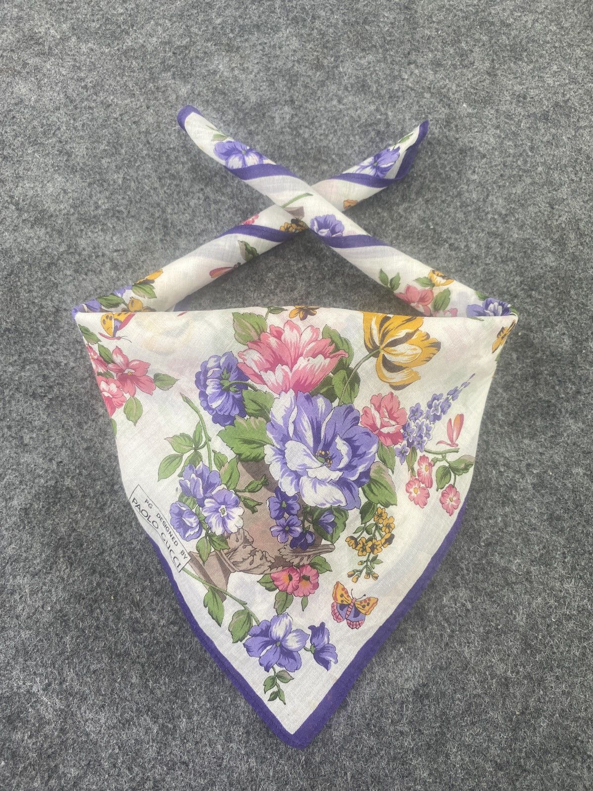 Paolo Gucci × Vintage Paolo Gucci Handkerchief / Bandana / Neckerchief-B082 Size ONE SIZE - 2 Thumbnail