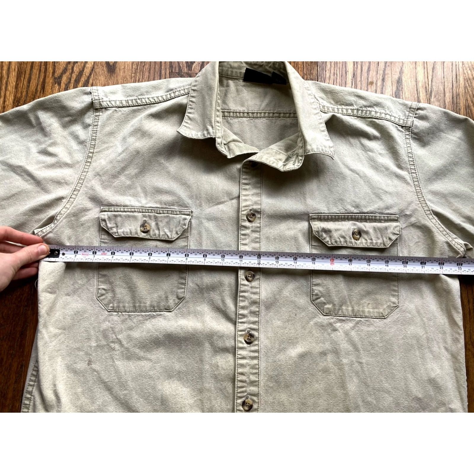 Patagonia VINTAGE Patagonia Canvas Work Shirt Mens LT Beige 90s Button-Up Long Sleeve Big & Tall Size US L / EU 52-54 / 3 - 6 Thumbnail