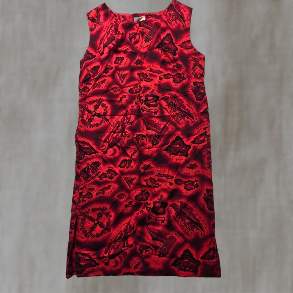 ALOHAS Vintage Made in Hawaii Aloha Islands Red Sleeveless Sundress Women’s Size S Size S / US 4 / IT 40 - 1 Thumbnail
