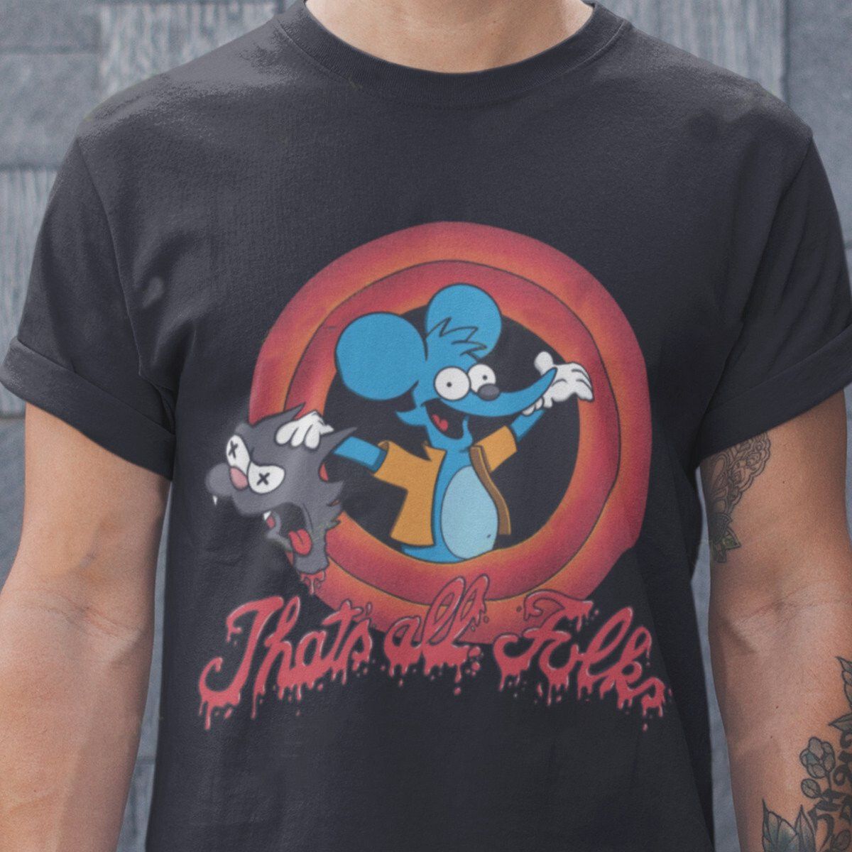 Designer × Vintage Thats All Folks The Simpsons T-Shirt Size US M / EU 48-50 / 2 - 2 Thumbnail