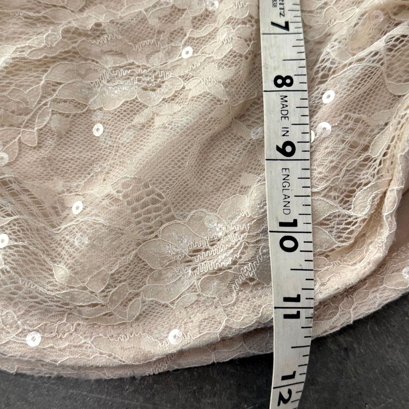 Vintage VINTAGE Y2K Cream White Tube Top Women's Small Cinch Side Full Sequin Mcbling Size S / US 4 / IT 40 - 4 Thumbnail