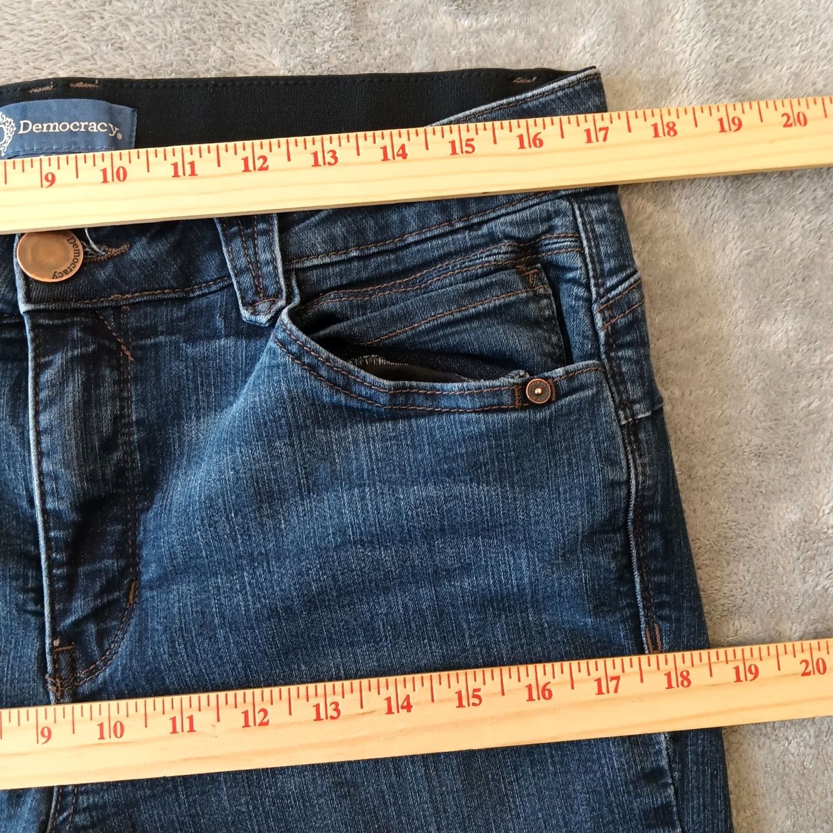Vintage Democracy Absolution Skinny Jeans Womens Size 14 Blue Dark Wash Stretch 34x28 Jeans Women 5-Pocket Denim Size 36" / US 14 / IT 50 - 3 Thumbnail